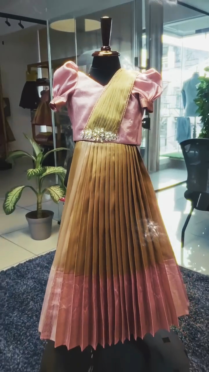 Pattu Pavadai with Stone Belt