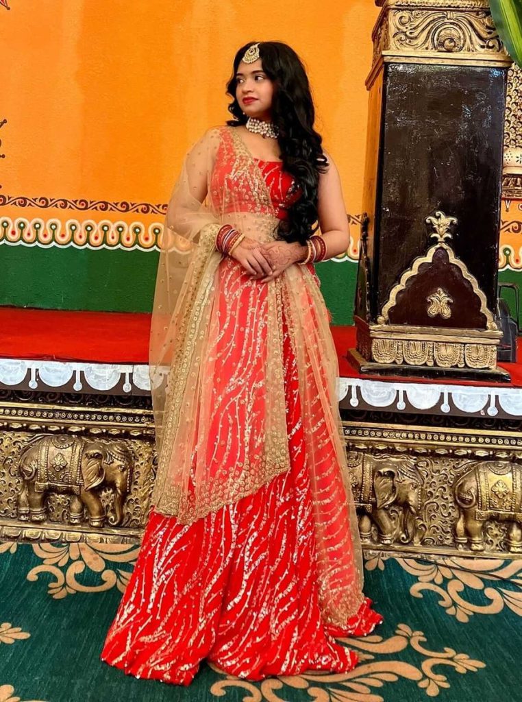 Red Aayra bridal lehenga